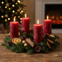 Product Solid colored candles dark red 50x100mm 4pcs