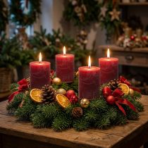 Product Solid colored candles dark red 60x80mm 4pcs