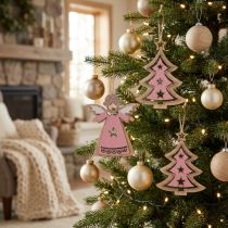 Product Christmas tree decorations nature, pink 11cm 8pcs