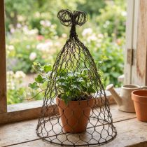 Product Wire hood, decorative bell, trellis made of metal Brown H25cm Ø16cm