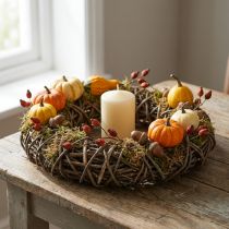 Product Braided grapevine wreath Ø40cm, natural decorative wreath for table &amp; wall, rustic