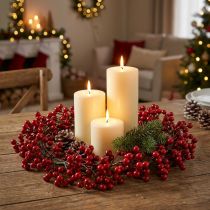 Product Berry Wreath Red Artificial Plants Red Christmas Ø35cm