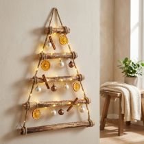 Product Wall decoration Christmas tree wood boho decoration flamed 50×65cm