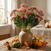 Product Artificial Fat Hen Sedum Stonecrop flowering pink 47cm 3pcs