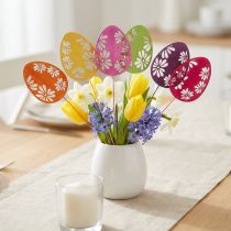 Product Easter eggs decoration flower plugs Easter wood 30,5cm 18 pcs