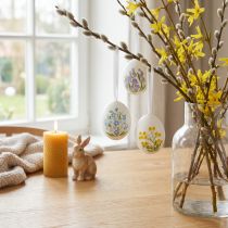 Product Easter eggs with delicate floral motifs for festive Easter decoration in the living room, 6cm, 6 pieces