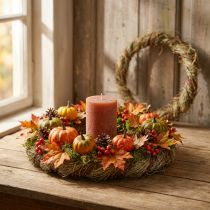 Product Natural Vine Wreath Decoration Ø29cm 2-Piece Set - Door Wreath, Table Wreath, Spring, Summer, Autumn