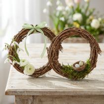 Product Decorative ring mini grapevine wreath natural Ø15cm 6 pieces DIY decoration