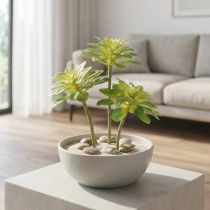 Product Succulent artificial plant with stick Aeonium Green 30cm 4pcs