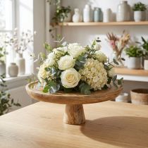 Product Wooden decorative plate with base, cake stand, natural look, Ø25cm