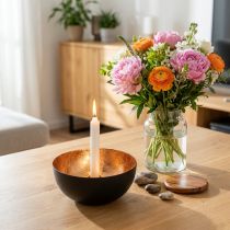 Product Black and bronze candle holder, taper candle holder, Ø13cm H6cm