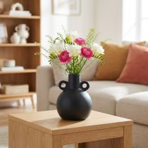 Product Ceramic vase mini vase black handle ceramic Ø8.5cm H12cm