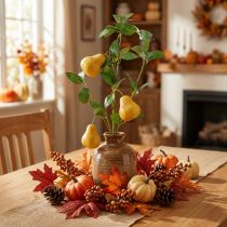 Product Artificial decorative pear branch, yellow, 75cm, fruit branch, artificial flower decoration