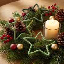 Product Stars Jute for Christmas Decoration Christmas Stars Green 15cm 8 pcs