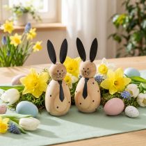 Product Wooden rabbit decorative figure, perfect for calm and timeless decoration, 15cm, 2 pieces