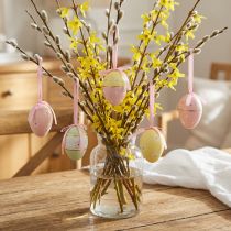 Product Easter eggs for hanging decoration eggs colored Ø4cm H6cm 6 pcs