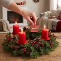 Product Candle holder to stick red Ø8cm 4pcs