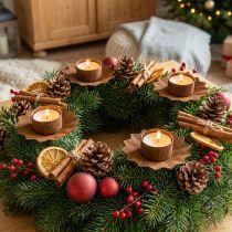 Product Candle holder for sticking tealight holder brown H8.5cm 4pcs