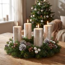 Product Solid-colored candles platinum 50x100mm 4 pcs