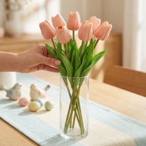 Product Artificial Tulips Real-Touch Peach Pink 38cm Bunch of 7