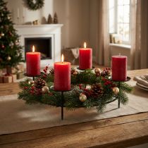 Product Candlestick for 4 candles Black metal candle holder Ø28.5cm 2pcs