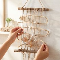 Product Fishing net jute with shells maritime wall decoration 25×55cm