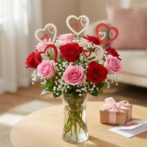Product Flower Plug Valentine's Day Decorative Plug Heart Red 7cm 12 Pcs
