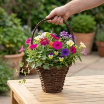 Product Basket with handle, rustic planting basket Ø24×H18cm
