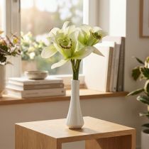 Product Artificial orchids artificial flowers in vase white/green 28cm