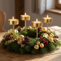 Product Tealight holder for sticking gold tealight holder Advent Ø4cm 8 pcs