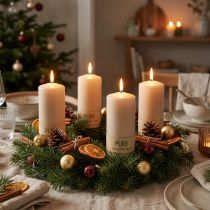 Product PURE pillar candle beige Wenzel candles 130/60mm