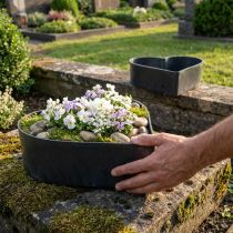 Product Bowl heart plastic decorative bowl anthracite 24/21cm set of 2