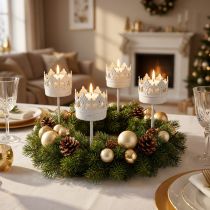 Product Tealight holder metal for sticking, candle holder crown Ø4.5cm 4pcs