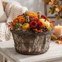 Product Birch bark flower pot with vines, round, Ø33cm, H16cm, decoration