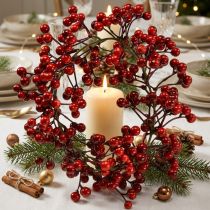 Product Berry wreath red artificial plants red Christmas Ø20cm