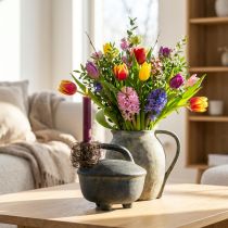 Product Decorative vase jug ceramic antique look anthracite beige 18cm