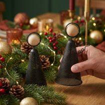 Product Angel Figure Christmas Metal Black Natural 15.5cm 2pcs
