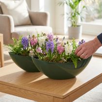 Product Stylish boat bowl in dark green – perfect for planting – 39cm 2pcs