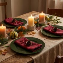 Product Elegant dark green plastic plate 28 cm 4pcs
