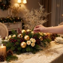 Product Artificial Fern Christmas Ornamental Fern Champagne 54cm 2pcs