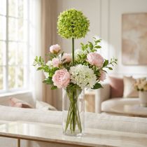 Product Ornamental onion Allium, silk flower, artificial ball leek green Ø20cm L72cm