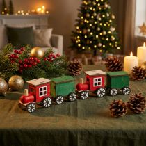 Product Christmas Train Railway Decoration Wooden Locomotive H7.5cm 4 pcs
