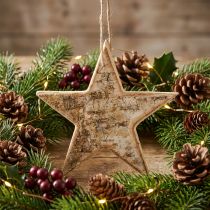 Product Wooden stars decorative decorative hanger rustic decorative wood Ø15cm
