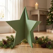 Product Felt decoration star to stand Christmas decoration felt green H62cm