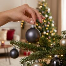 Product Mini Christmas Balls Anthracite Glass Balls Ø3cm 22 pcs