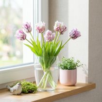 Product Tulips artificial parrot tulips purple bouquet with 5 flowers 40cm