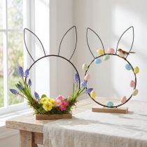 Product Easter Bunny Loop Metal Ring on Wood Base Ø20cm 2pcs