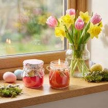 Product Scented candles in glass butterfly gold spring H7cm 2pcs