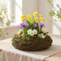Product Round Decorative Bowl with Twigs, Moss, and Inner Liner – Ø20cm