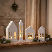 Product Miniature houses for interior design and ambiance, very decorative, timeless design for the home, 14cm, 4 pieces